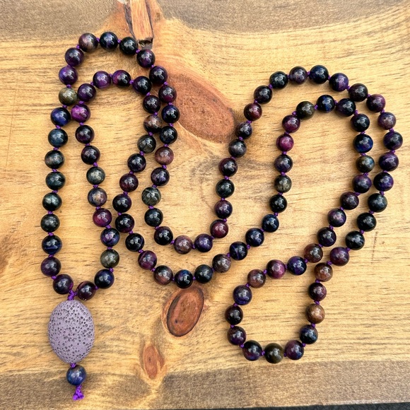 Jewelry - Handmade Mala Necklace Tiger’s Eye Stone and Lava Stone